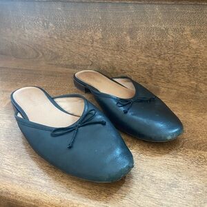 Madewell Black Leather Mules
